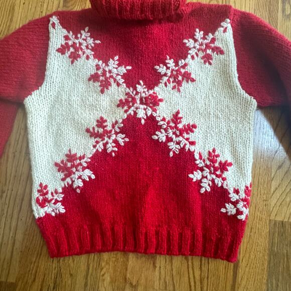 VTG Express Tricot Womens Small Christmas Sweater Wool Snowflake Holiday Chunky - Picture 14 of 16